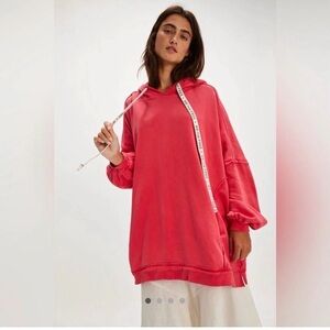 Free People We The Free Hoodie XS in High Risk Red NWT